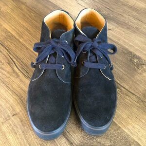 𝅺bass black suede chukka style lace up shoes size 8.5